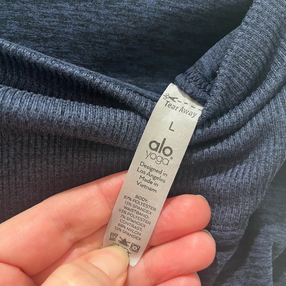 ALO Yoga Alosoft Lounge Rich Navy Heather Leggings - Picture 5 of 5